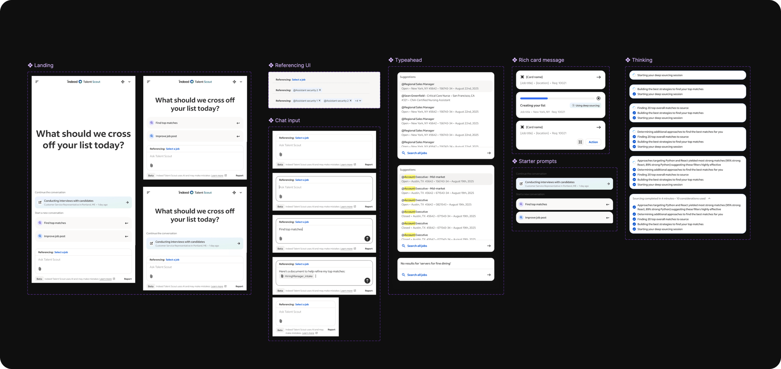Talent Scout candidate component library