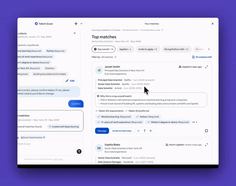 Deep sourcing workflow motion clip 1